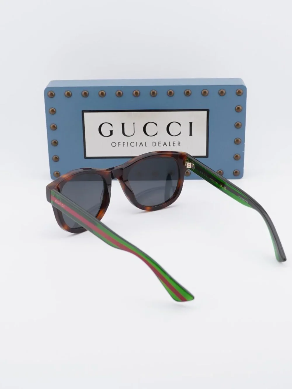 Gucci GG0003SN 003 Square Sunglasses - Havana / Green / Grey
